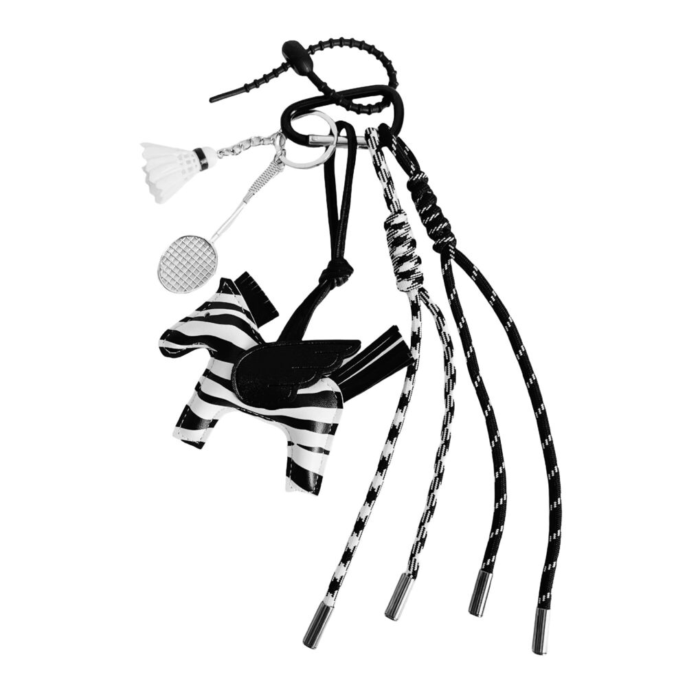 1764 Cute Zebra Braided Keychain Bag Charms for Handbag Purse Backpack